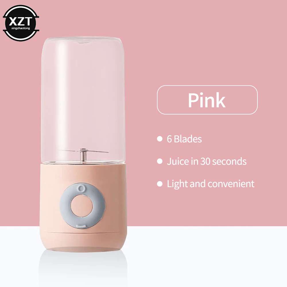 6 Blades Juicer Blender Portable USB Rechargeable Mini Home Wireless Fruit Juicer Machine Food Processor Makers Juice Extractors