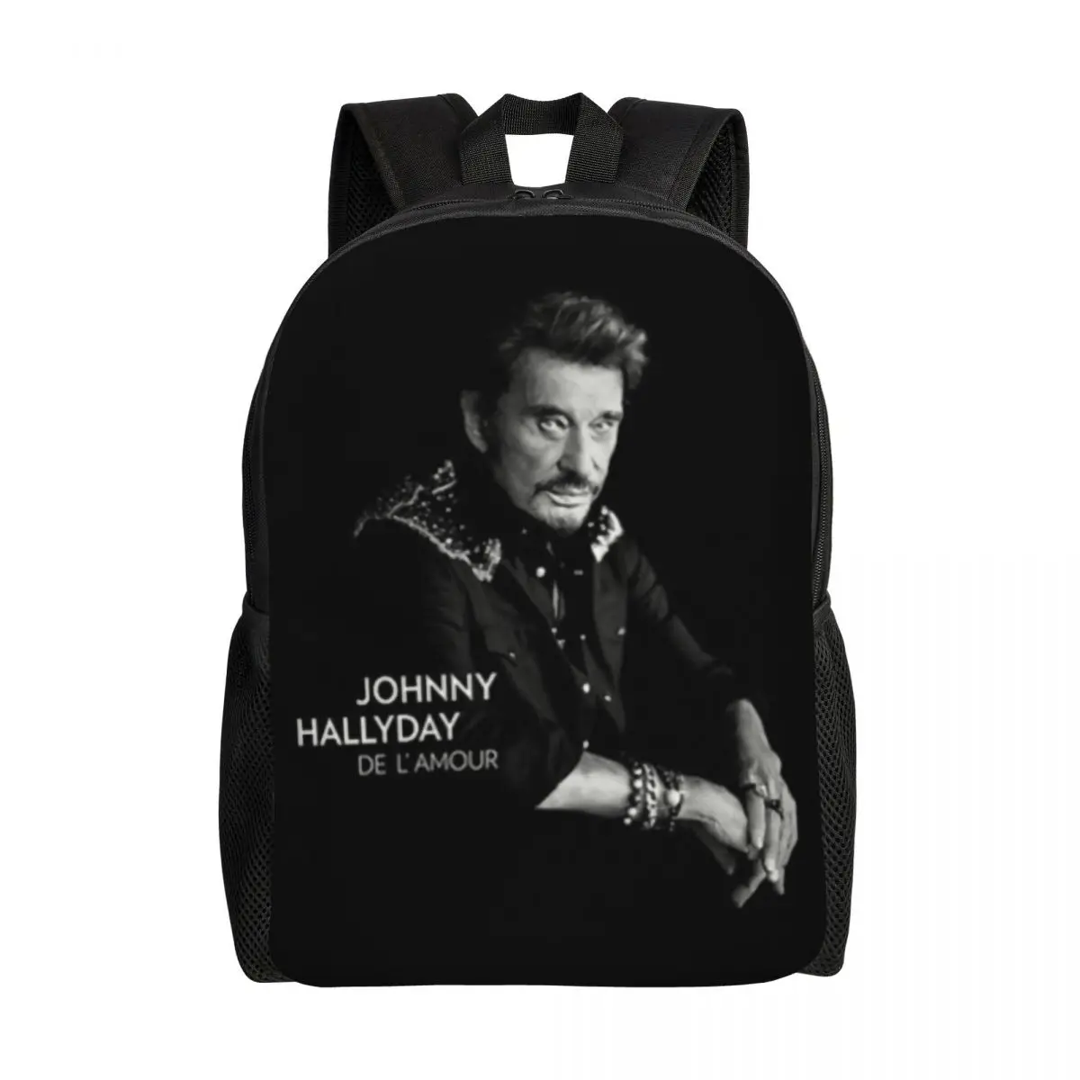 Johnny Hallyday Laptop Backpack Women Men Fashion Bookbag for School College Students France Mucisian Bag