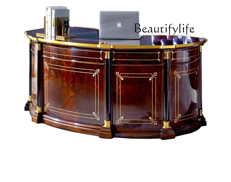 

European-style writing desk, home villa, new Chinese classical designer model, high-end fashion