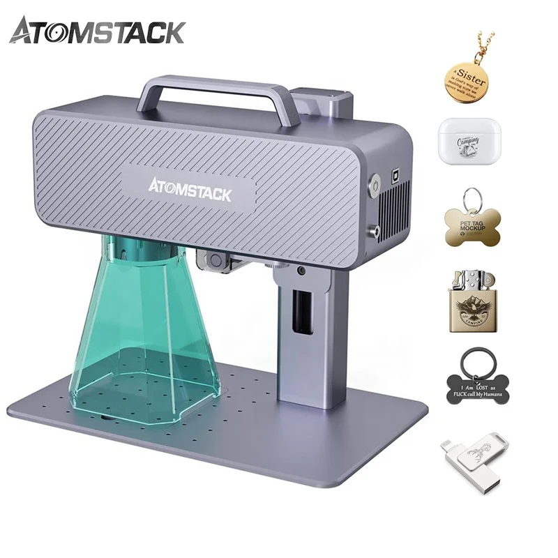 

ATOMSTACK M4 Desktop Mini Handheld Industrial Grade Engraver metal Mark Printer Fiber Laser Marking Machine