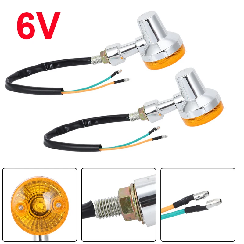 LED Motorcycle Scooter Chrome Turn signals small fits for Honda CT70 6 volt LED Turn Signal Flashing Signal Indicator Light