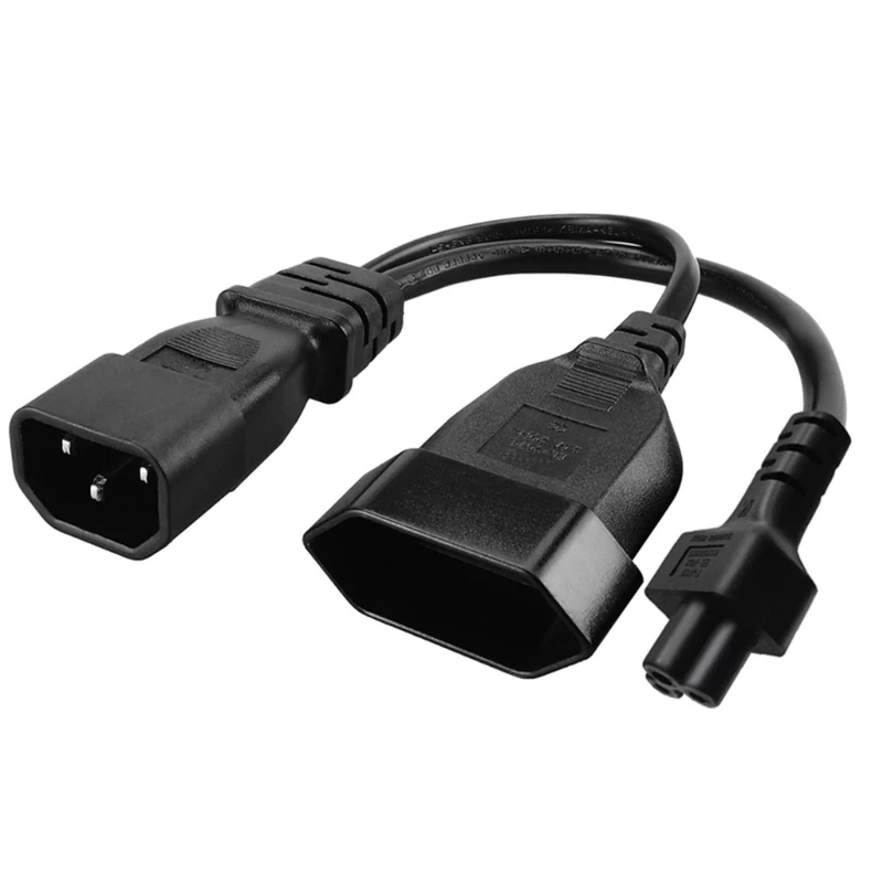 

IEC320-C14 Male to IEC320-C5 +EU4.0mm Female Power Supply Converter Cable Cord