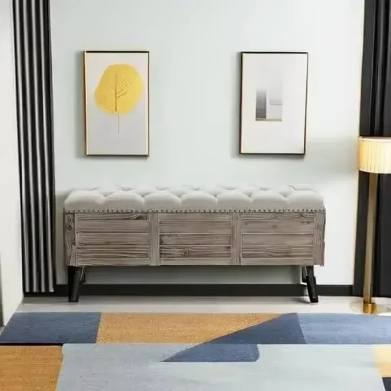 

Hot-sellingStorage Bench for Bedroom, 47" Wood Upholstered Bench with Storage and Seating