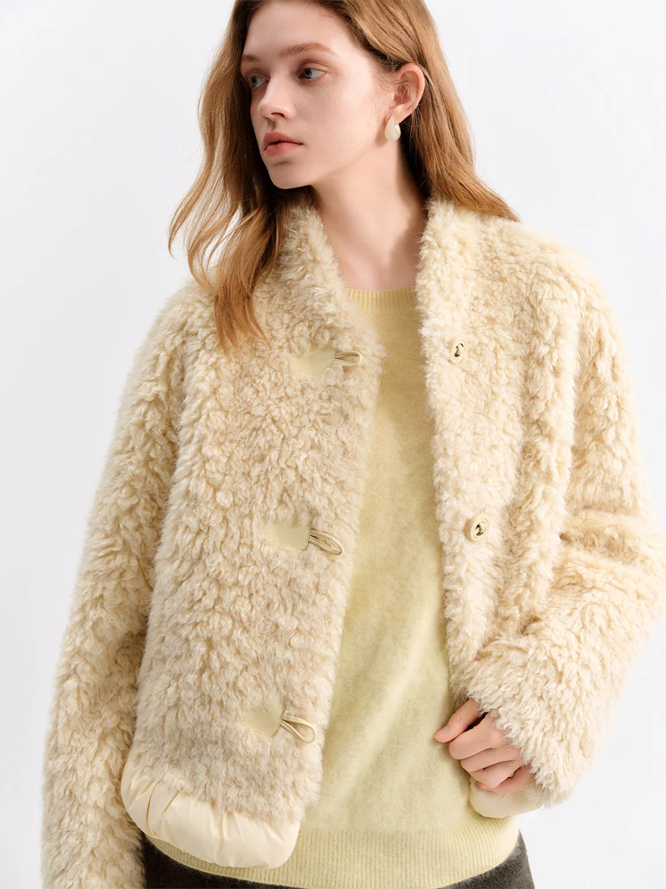 

Faux Leather Fur Jaet Women's ort Stand Collar Winter Coat Vintage Sle Warmth Daily Wear Pure Color Young Women's Faion