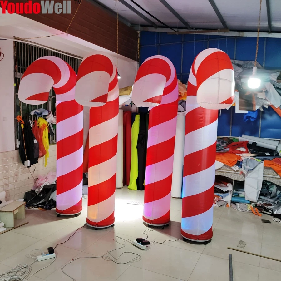 Inflatable Christmas candy cane, holiday party decoration