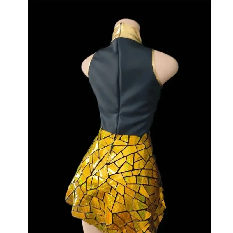 نادي عرض البدلة راقصة ارتداء لامعة الليزر بولي ملهى ملهى ليلي فستان المرأة عيد ميلاد الزي بلا أكمام بار جوجو راقصة المغني المرحلة ازياء