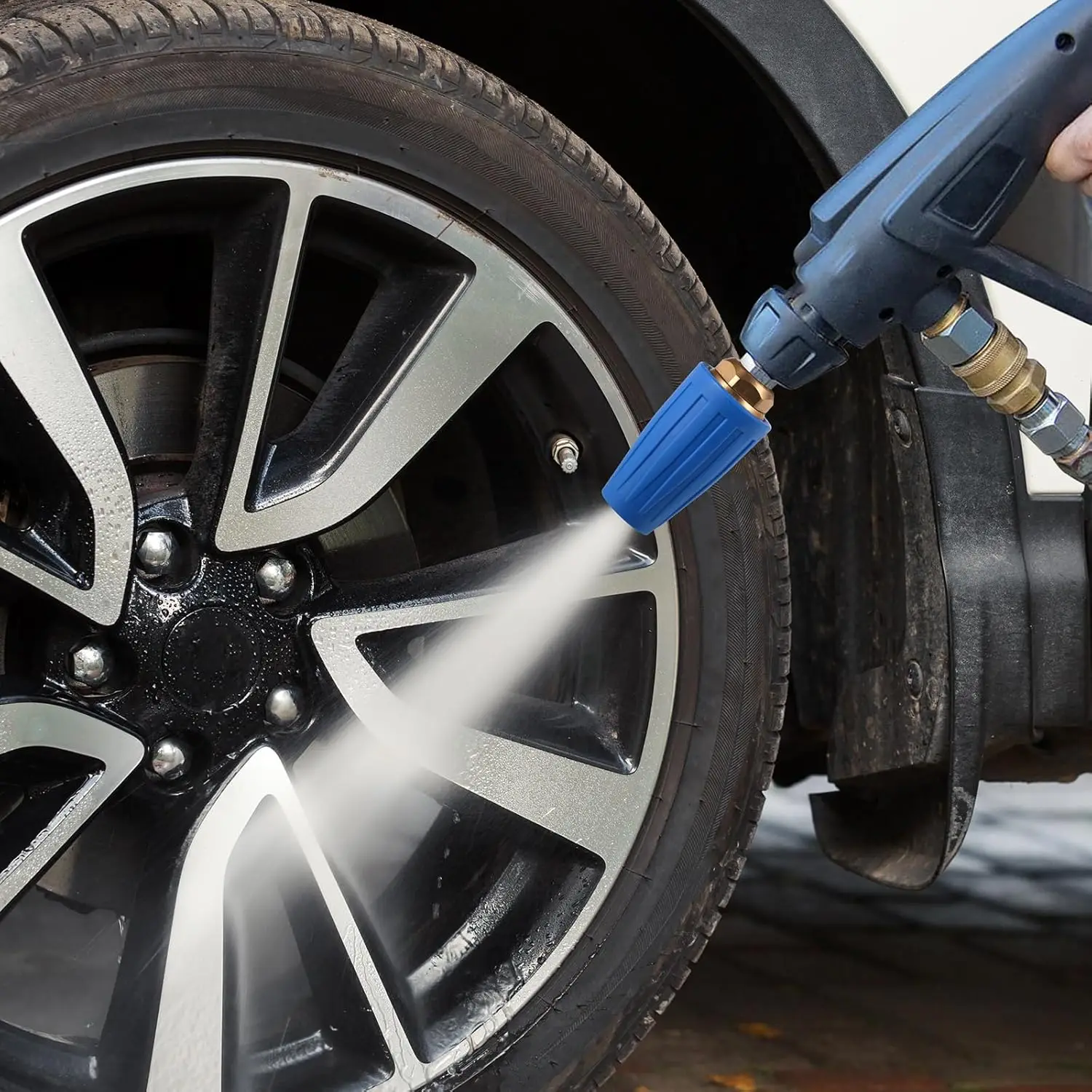 4000PSI Rotating Turbo Nozzle Sprayer For High Pressure Wash Gun With 1/4" Quick Connect Hitch