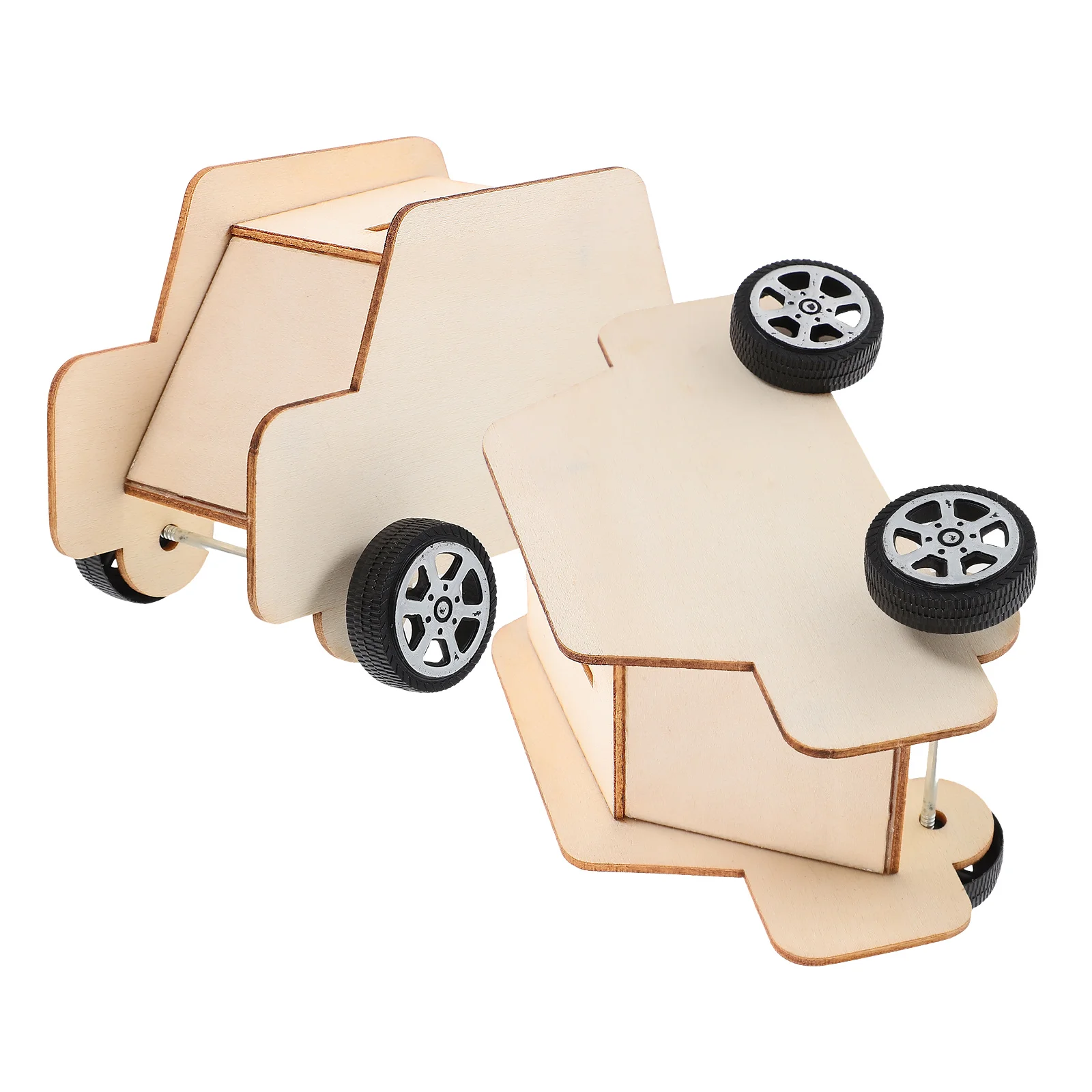 

2 PCS Wooden Car Money Bank Coin Saving Pot Kids Piggy Vintage DIY Bamboo Child