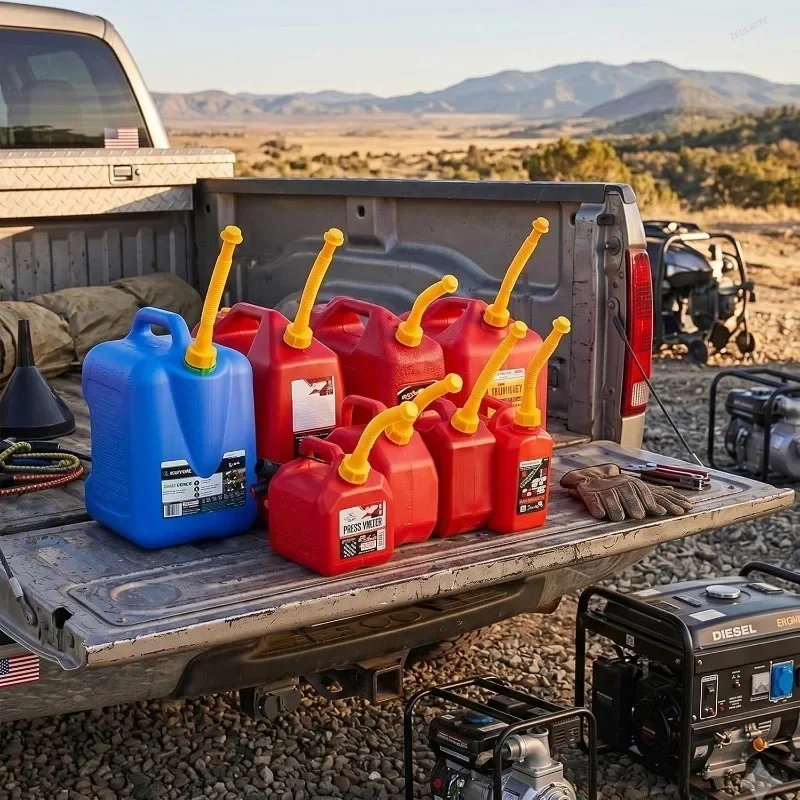 Gas Can Spout heavy duty flexible pour nozzle kit with threaded fittings for fuel transfer