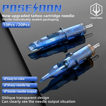 POSEIDON RS RL RM M1 เข็มสักสักพร้อมเมมเบรนตลับความปลอดภัยเข็มสักแบบใช้แล้วทิ้งสําหรับศิลปินสัก