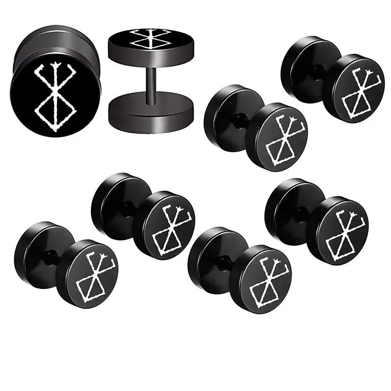 Berserk Guts Rvs Haltervormige Oorbellen Anime Mannen Prachtige Hanger Oorbellen Eenvoudige Mode Accessoires Meisje Gift
