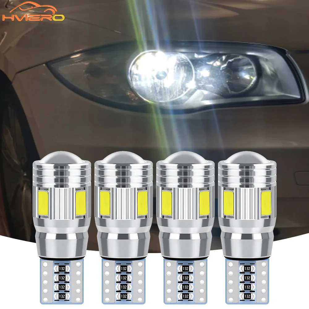 1/4Pcs Car T10 W5W LED Bulb Super Bright Canbus Interior Dome Trunk Lights 5630 6SMD 12V for Turn Signal Parking Brake Lamp