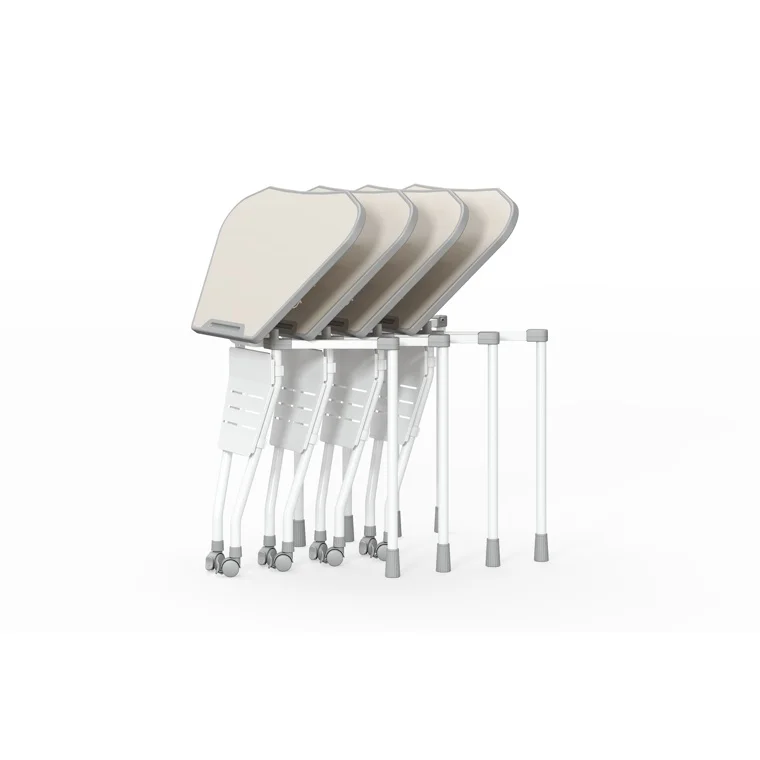 Modern Folding Collaborative Table with Fireproof MDF and Reinforced Steel Frame for Commercial Use