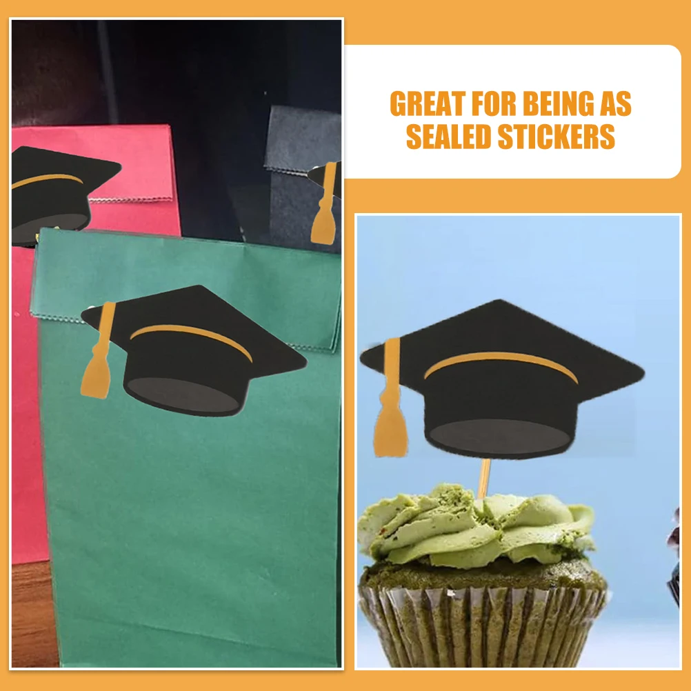 

10 Sheets Graduation Sealing Decals Gift Wrapping Scrapbook Envelope Seals Chocolate Labels Grad Hat Stickers Graduation Party