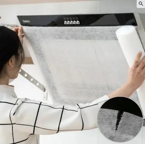 10m Disposable Range Hood Filter Paper Oil Absorbing Paper Filter Kitchen Anti-oil Sticker Household Off Exhaust Smoke Absorbing