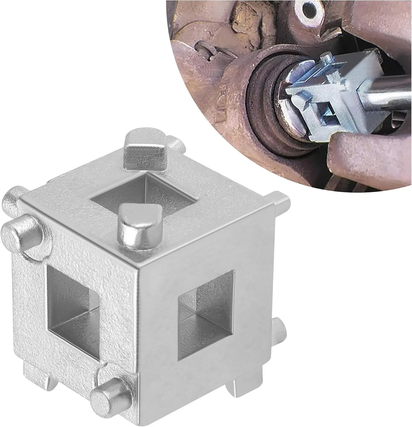 Cube Brake Caliper Compression Tool Steel Brake Caliper Tool for Car Rear Disc Brake Piston with 3/8
