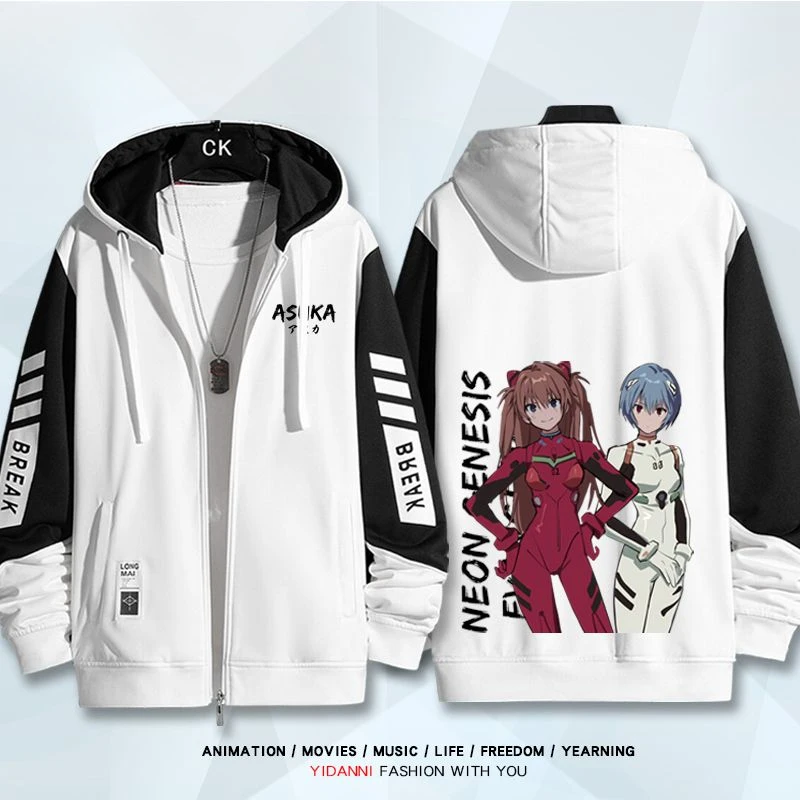 Asuka Ikari Shinji Ayanami Rei Nagisa kawworu cappotto animazione periferiche cartone animato carino autunno inverno giacca allentata Casual Versatile