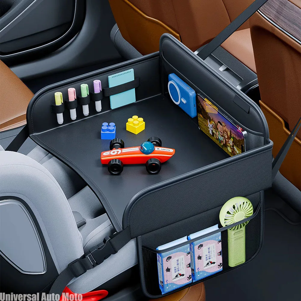 child-car-dining-drawing-table-leather-universa-safety-seat-tray-backseat-children-table-tool-toys-phone-storage-pocket-lap-desk