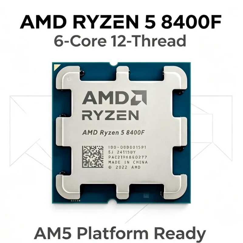Ryzen 5 8400F AM5 Desktop Processor 6 Cores 12 Threads 4.2GHz No iGPU Zen4 Architecture For A620 B650 X670 Mainboards
