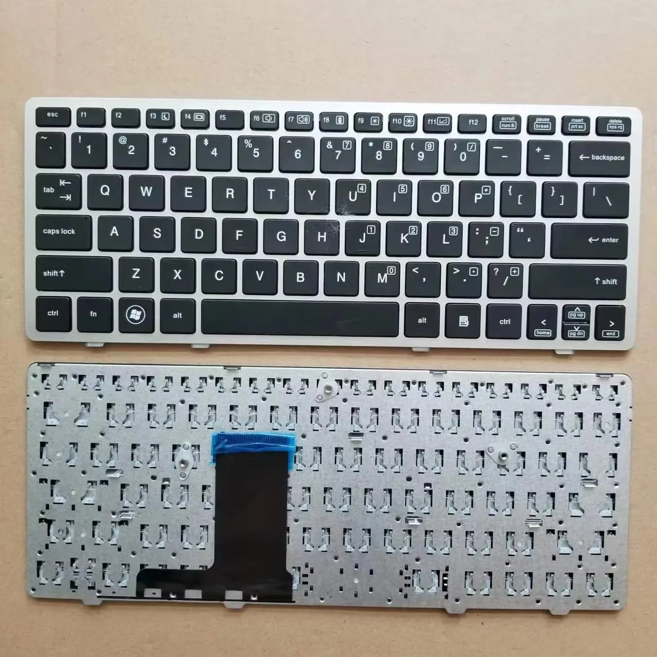 

New For HP EliteBook 2560 2560P 2570 2570P US Laptop Keyboard With Silver Frame No Point