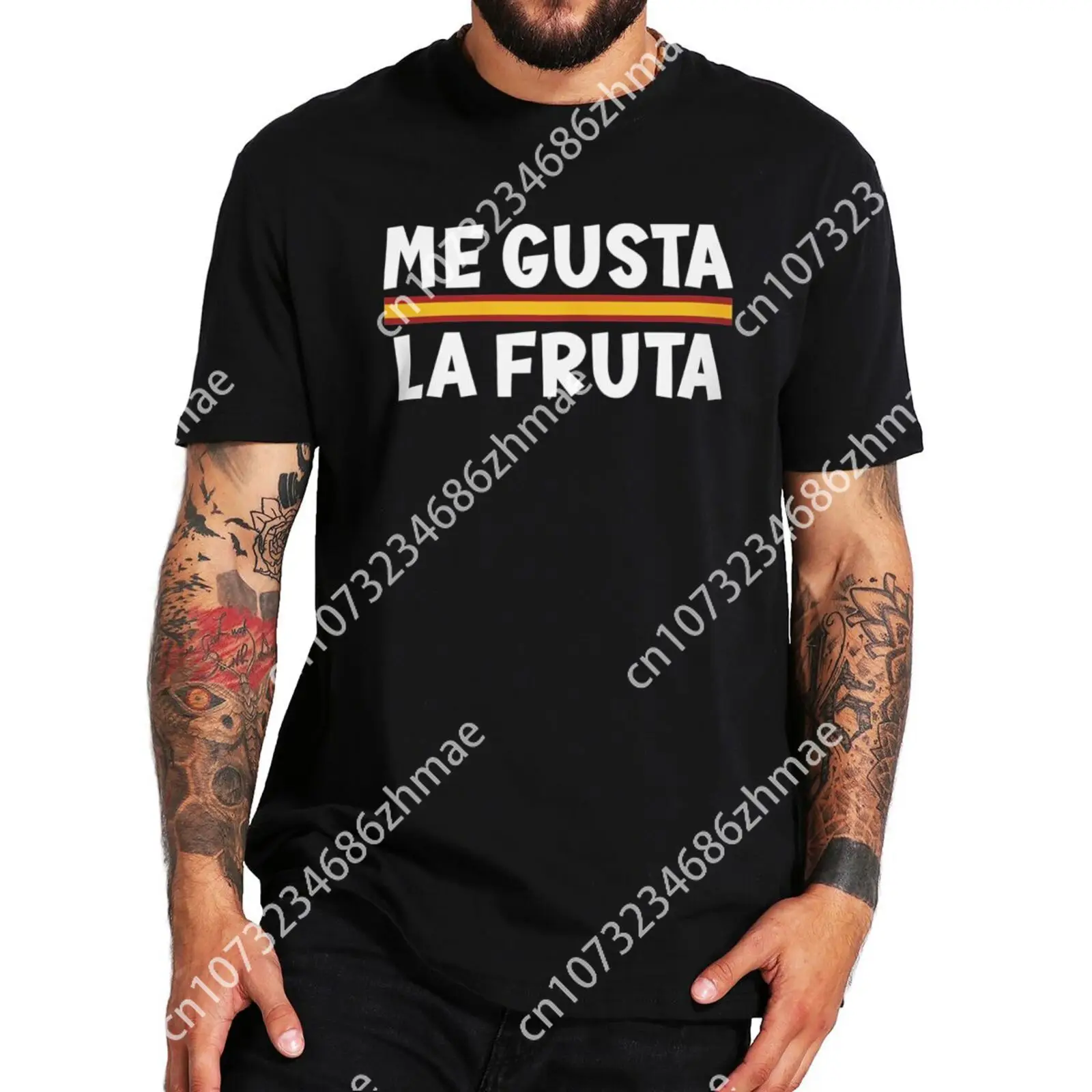 Me Gusta La Fruta T Shirt I Like Fruits Spanish Meme Y2k Camiseta 100% Cotton Soft Unisex O-neck T-shirt for Men Asian Size