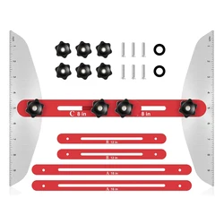 Stair Tread Template Tool 11-60In Metal Measuring Stair Tool Adjustable Stair Tread Gauge for Layout Cutting Perfect Stairs