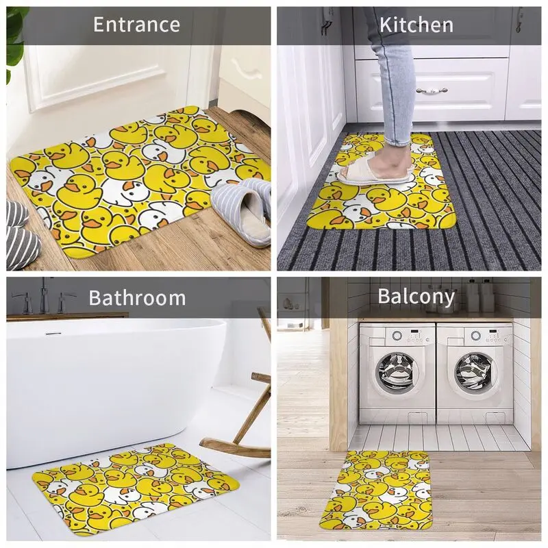 Aangepaste gele cartoon dier badeend deurmat mat antislip bad keuken tuinkleed tapijt 40 * 60 cm