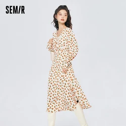 Semir Dress Women Design 2023 Autumn New Style Soft Dress Pure Sexy Style