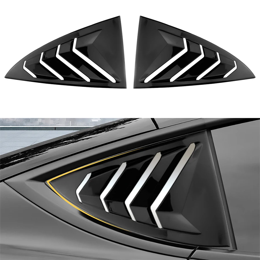 Tesla Model 3+ Rear Side Blind Window Rear Triangle Window Spoiler Louver Carbon Fiber New Model3 Highland 2024 Accessories