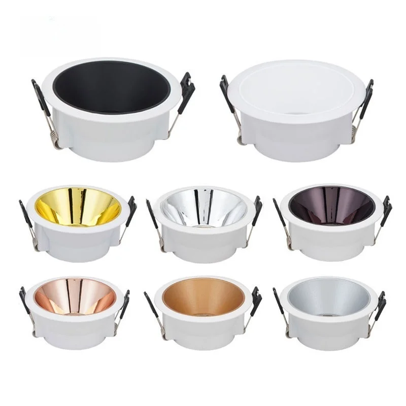 

Embedded Mount Frame Gu10/mr16 Lamp Holder White Black Aluminium Spotlight Base Socket Fitting Downlight Decor Lighting Fixture