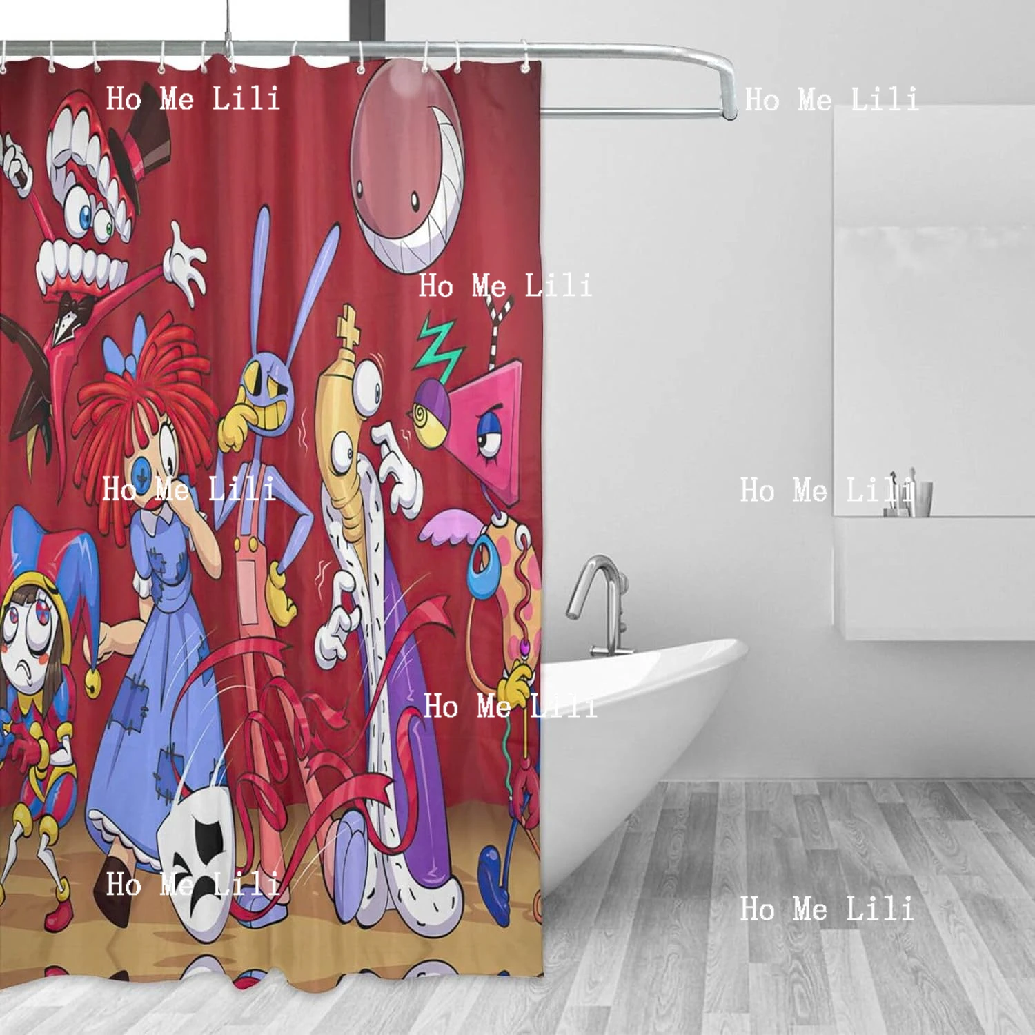 The Amazing Funny Digital Anime Circus Shower Curtains Art Decor Minimalist For Cinema Curtains