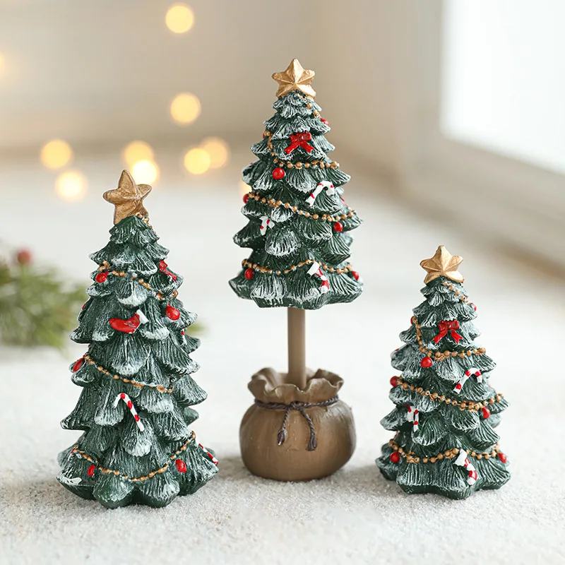 Resin Christmas tree tabletop ornament window landscaping Christmas dress up atmosphere arrangement