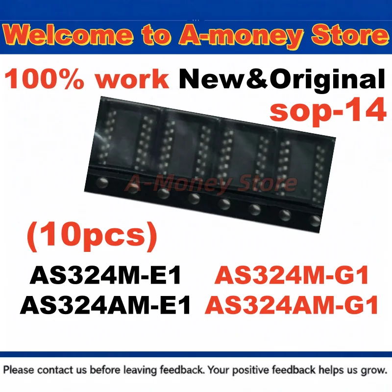 (10Pcs) AS324M-E1 AS324AM-E1 AS324M-G1 AS324AM-G1 SOP-14