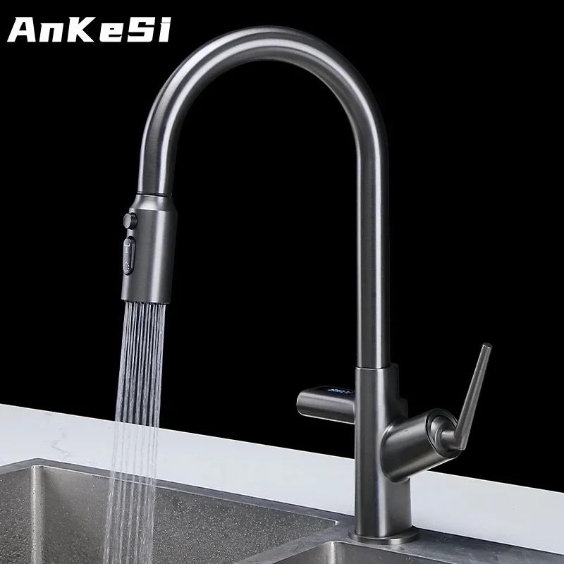 

Kitchen Sink Faucet LED Intelligent Display Kitchen Faucets Cold and Hot Water Outlet Gourmet Faucet Kitchen Tap