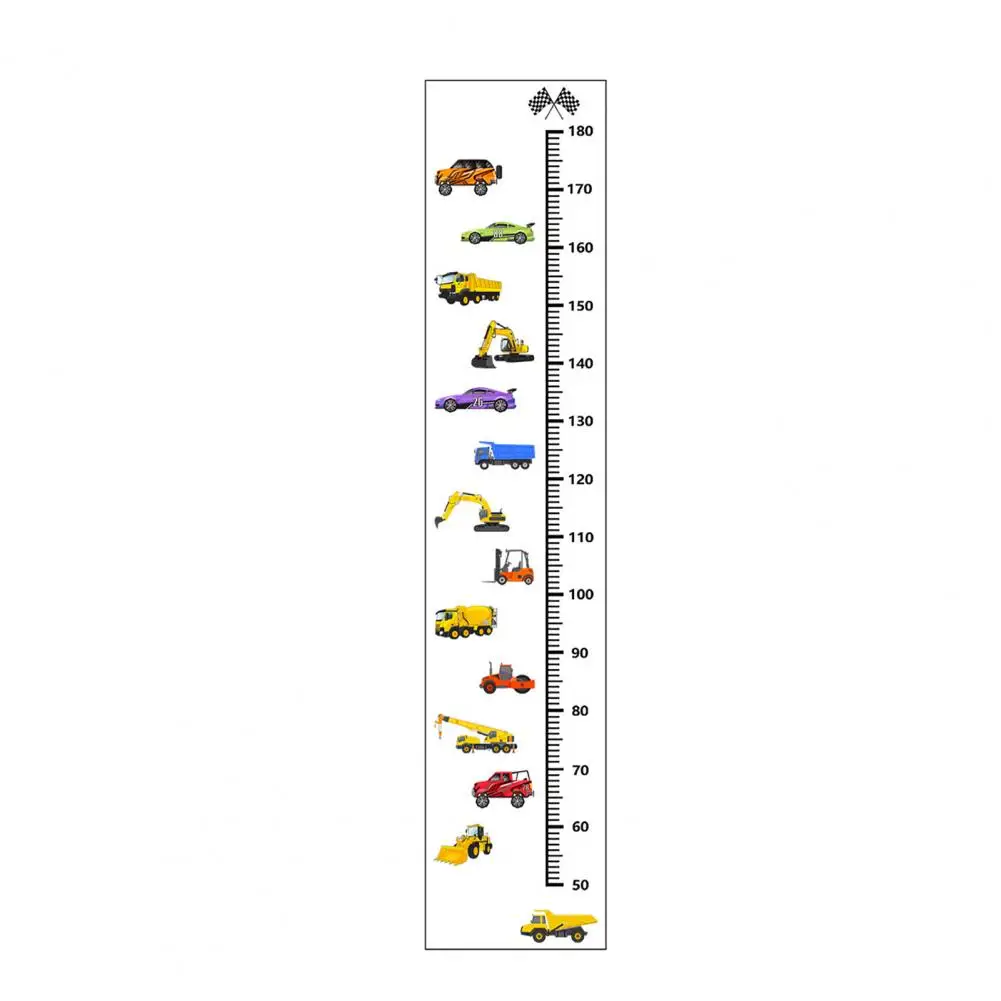 50cm-180cm Kids Wall Growth Chart Legible Measure Height Cute Different Vehicles Children Wall Height Chart