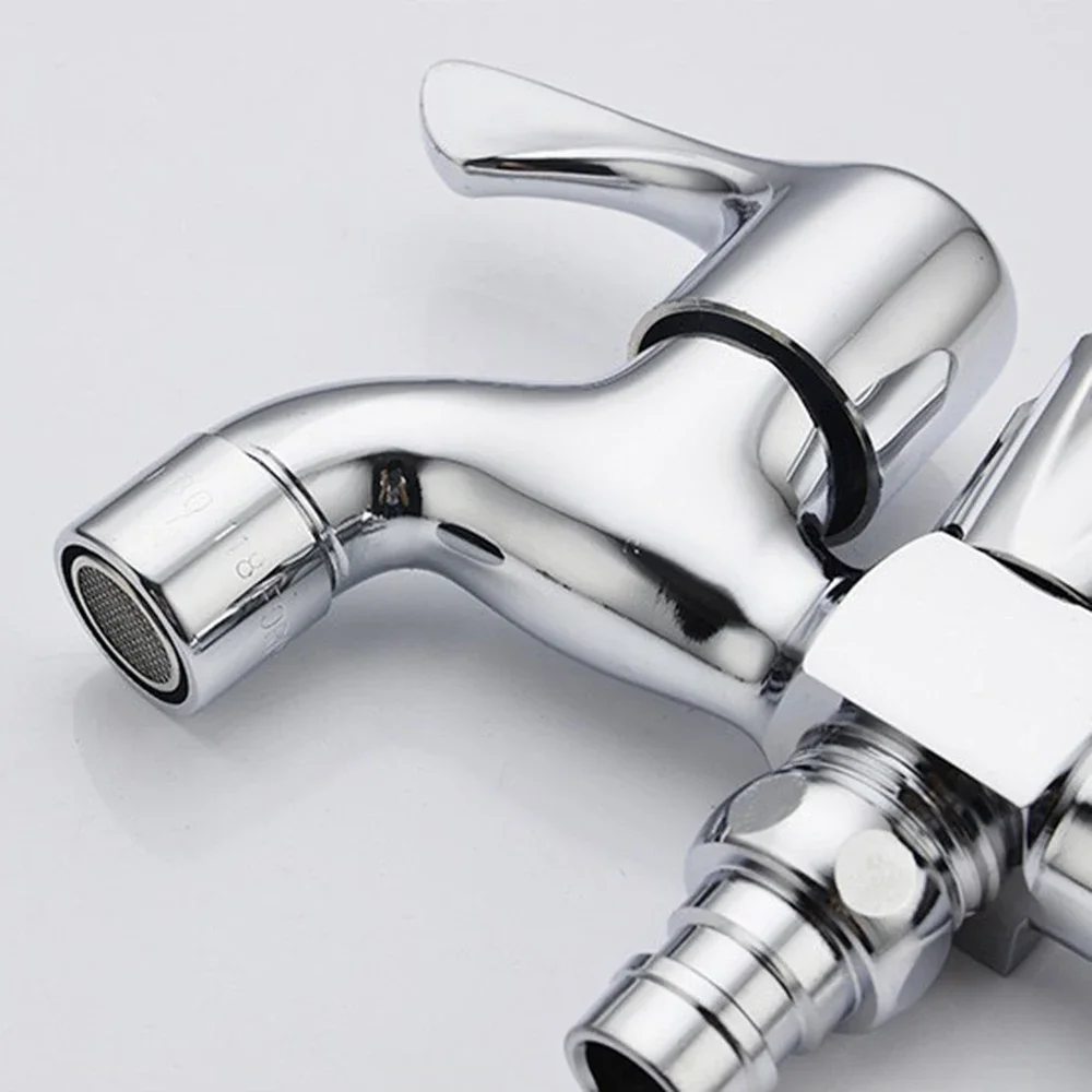 2pcs Kitchen & Bathroom Copper Faucet Wall Two Way Water Tap Control Method Single Handle Single Control