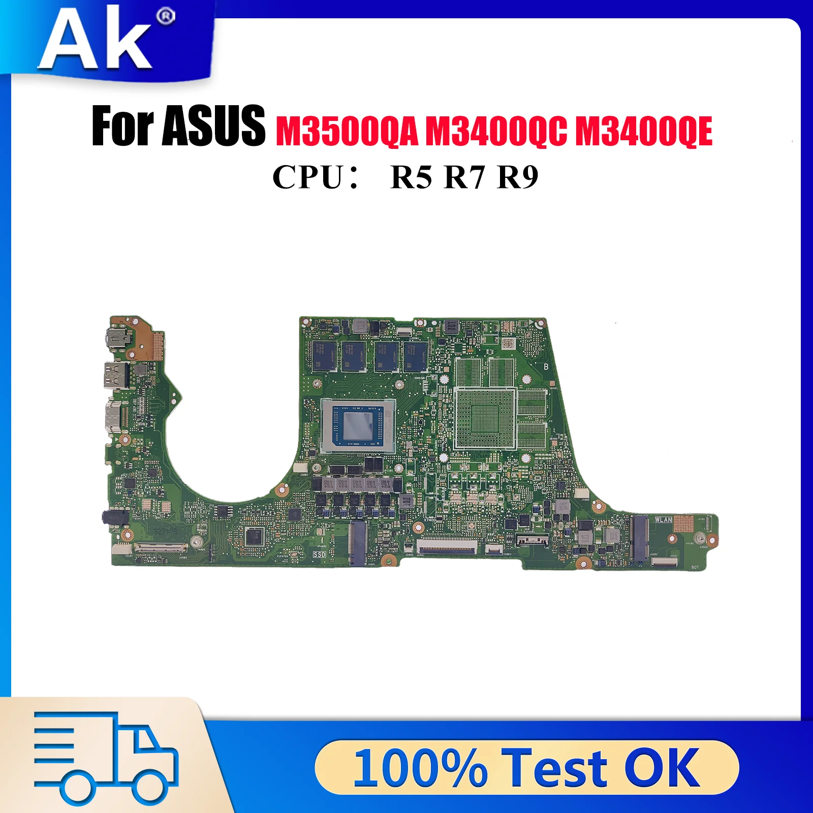 

M3500QA Laptop Motherboard For ASUS VivoBook D3500Q M3401Q M3400QE M7600Q M3500Q M7400Q M3400QC M3400Q Mainboard W/ R5 R7 R9 CPU