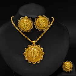 Ethiopian Jewelry sets Pendant Earrings Ring 3-Piece Sets African Eritrean Wedding Engagement Ethnic Gifts #063