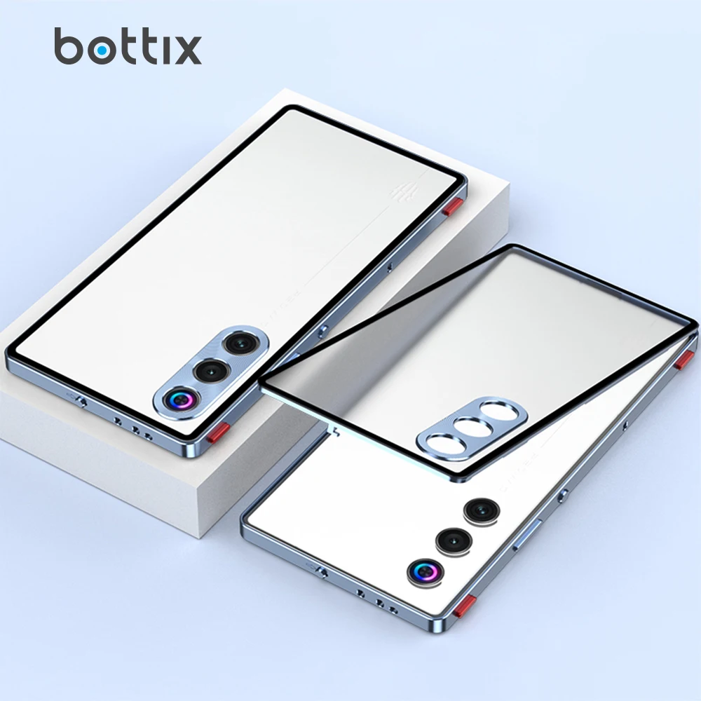 

Металлический чехол для телефона bottix для ZTE nubia RedMagic 10, противоударный чехол, алюминиевый бампер, рамка, матовый жесткий ПК, задняя кожа