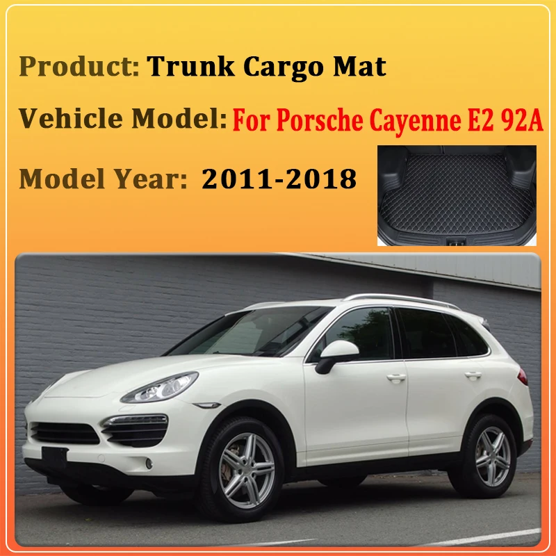 Car Trunk Mats For Porsche Cayenne 2016 Accessories E2 92A 2011-2018 2012 Anti-Slip Pads Waterproof Protective Liner Body Kits