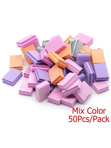 50Pcs Professional Mini Nails Art buffer File 100/180 Sandpaper Manicure Tips Care File Sanding Polishing Accessories Tools