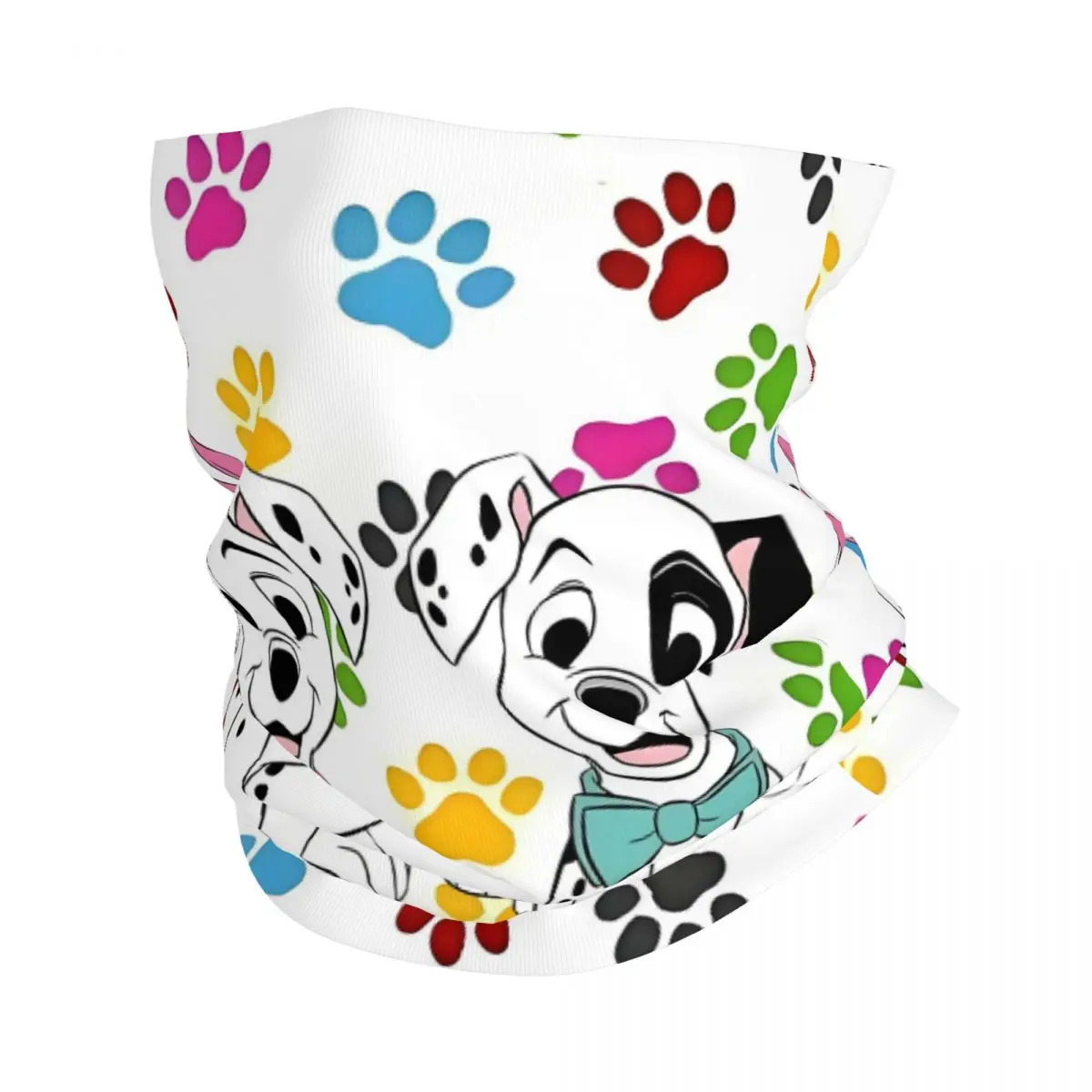 

Paw Prints Hearts Dalmatians Bandana Neck Gaiter for Hiking Hunting Men Women Wrap Scarf Cute Anime Dog Cartoon Headband Warmer