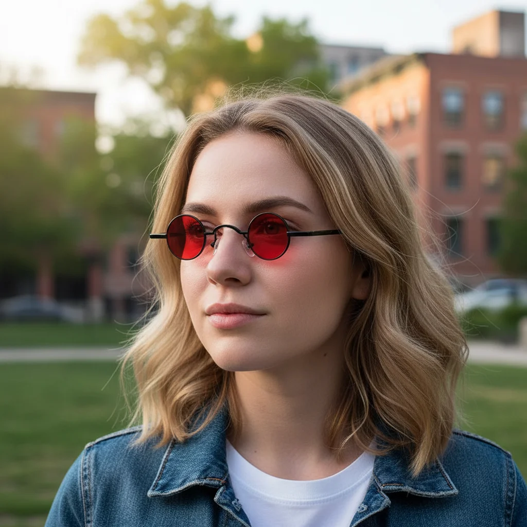 

Retro Candy Color Metal Frame Punk Small Round Sunglasses Sun Glasses Shades