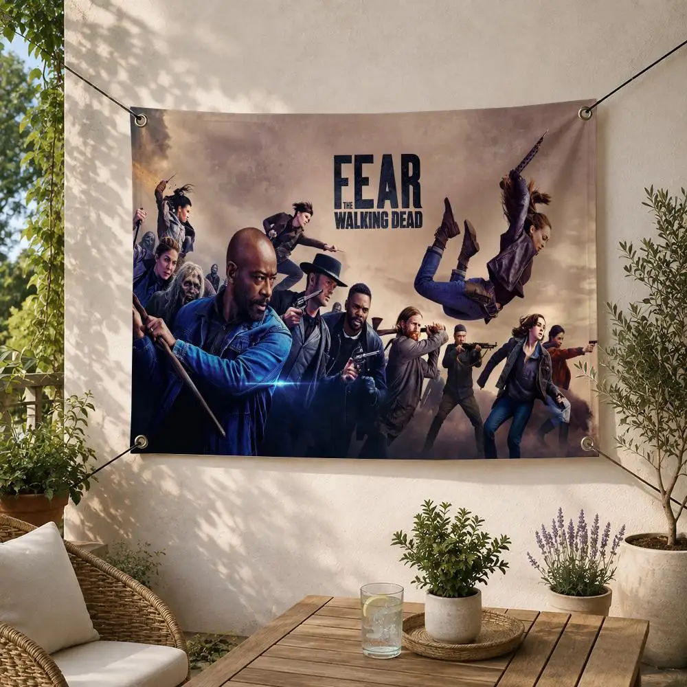Series Horror F-Fear Walking Dead Flags Decorative Flag Banner for Outdoor Garden Yard Camping Party Home Wall Hanging Decor