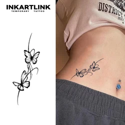Double Butterfly temporary tattoo stickers, magic tattoos, herbal juice tattoos, lasting 1-2 weeks, realistic fake tattoos