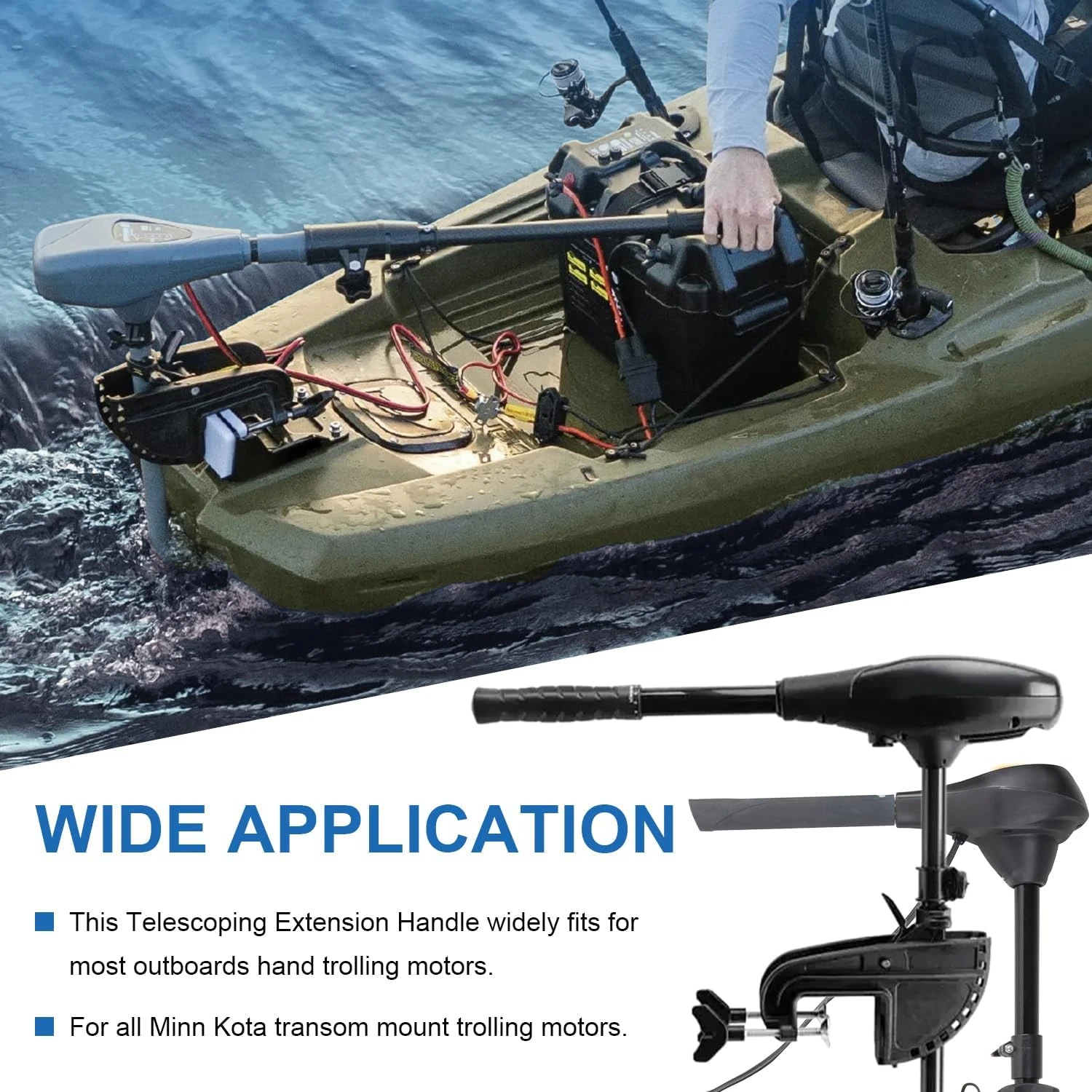 ANX Teleskop-Verlängerungsgriff 1854107 MKA-43 für Trolling-Motoren - Verlängert sich von 17" bis 25" Aluminium – Detail 8