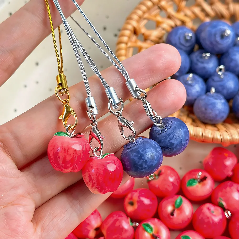 10 Stück Simulierte Apfel-Harz-Anhänger, dreidimensionale Fruchtanhänger für DIY-Ohrringe, Halsketten, Schmuck und Schlüsselanhänger-Zubehör – Detail 4