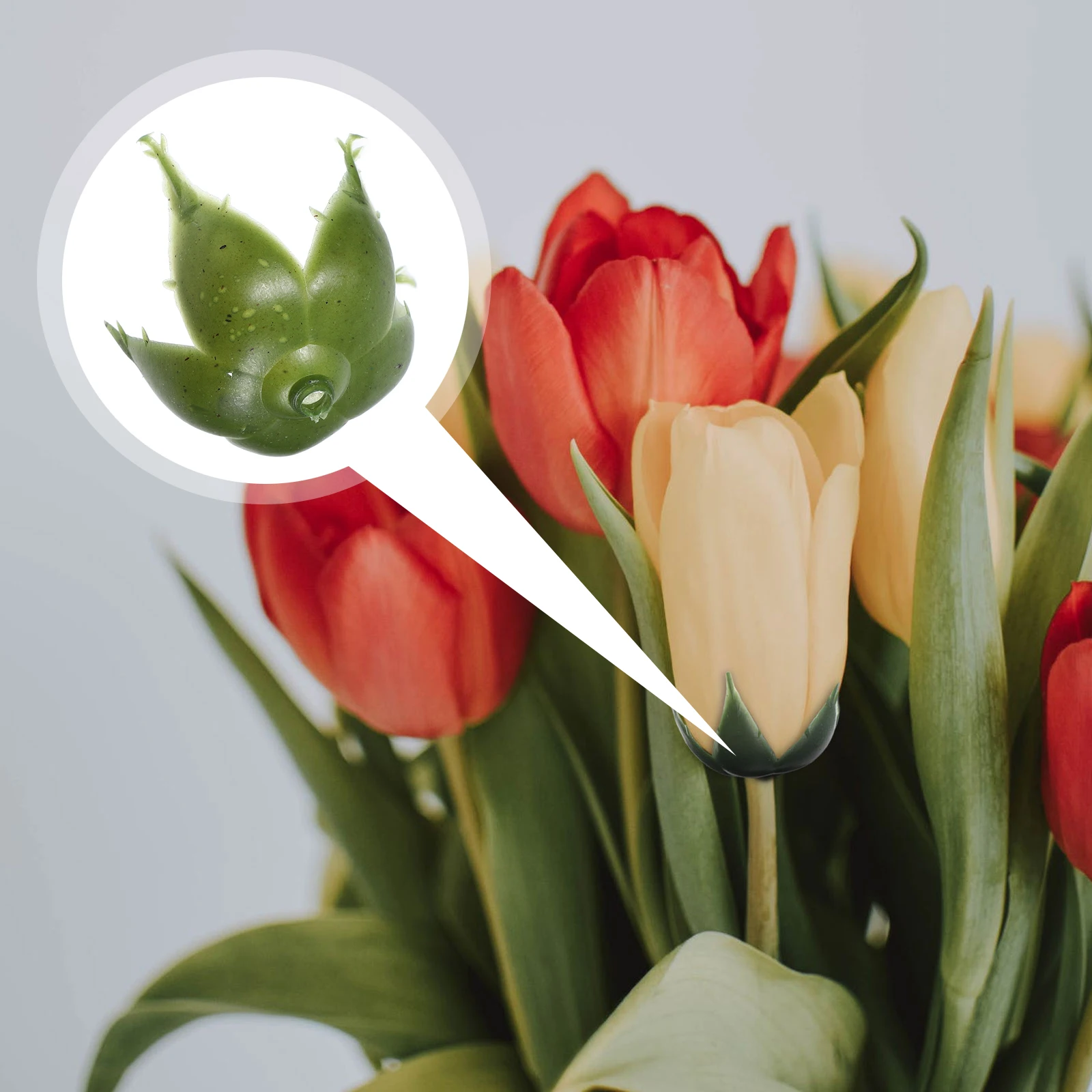 50pcs Simulation Calyxes Realistic Plastic Green Sepals For Diy Rose Making Wedding Party Decor Artificial Flower Craft Rose