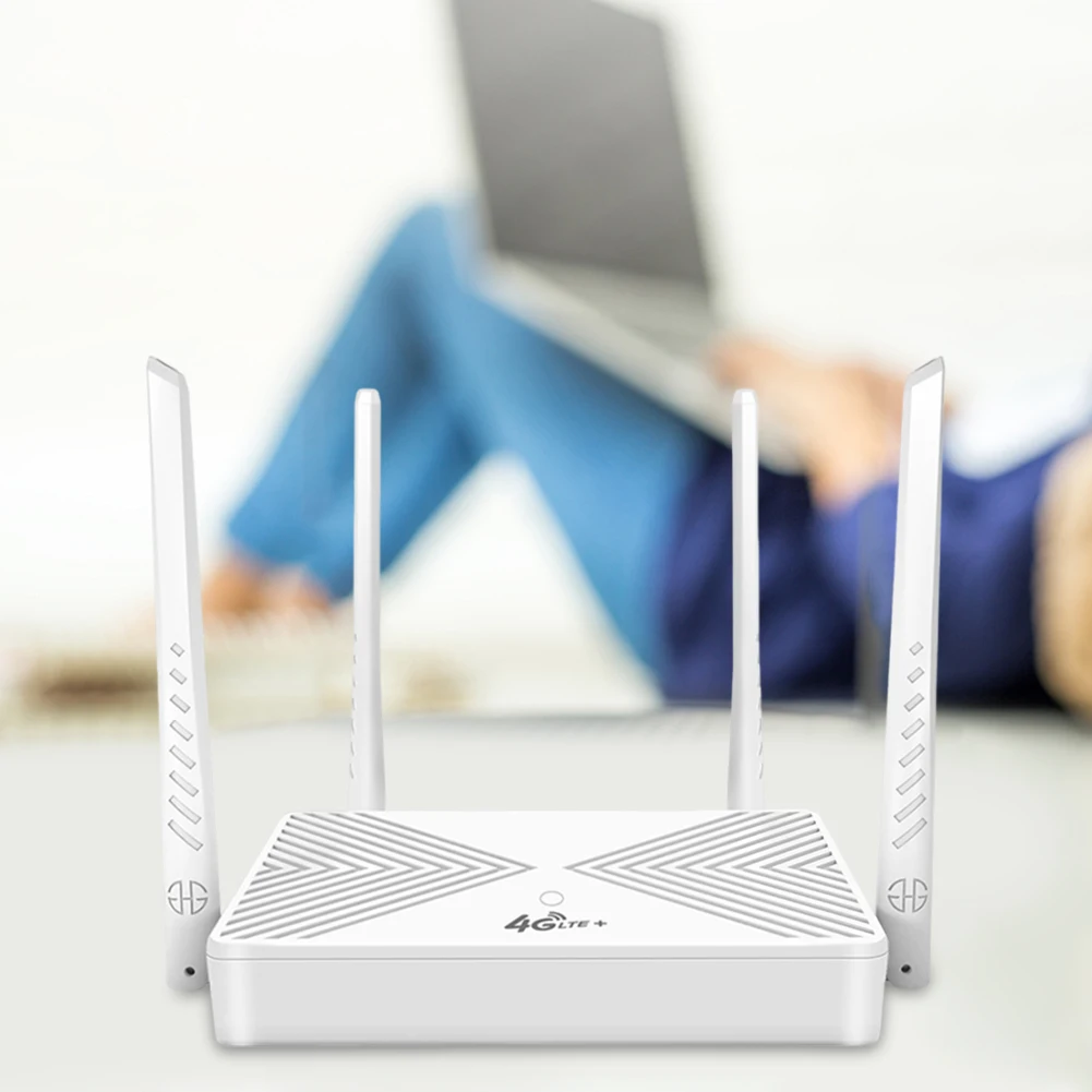 راوتر لاسلكي 4G 4 هوائيات خارجية مودم موزع إنترنت واي فاي مع فتحة بطاقة SIM راوتر إنترنت لاسلكي 300 ميجابت في الثانية للمنزل/المكتب