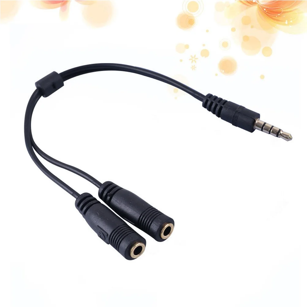 2 in 1 35mm Male to 35mm Female Adapter Cable Stereo Cable Audio Signal Adaptor (Black) audio cable